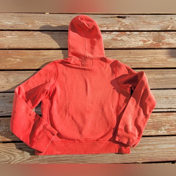Y2K VINTAGE ABERCROMBIE & FITCH CAYUGA WARRIORS PULLOVER HOODIE RED - Picture 2 of 5
